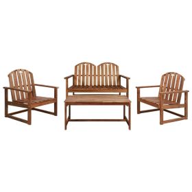 4 Piece Patio Lounge Set Solid Acacia Wood