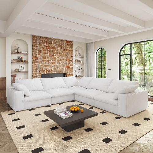 Cloud Sectional Sofa 160'', Down Filled Comfortable V Shape Sofa for Living Room Cloud Sectional Sofa 160'', Down Filled Comfortable V Shape Sofa for Living Room