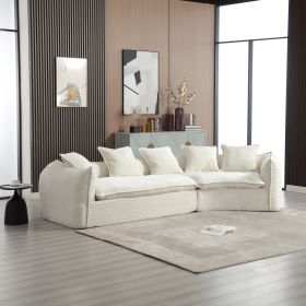 Modular Sectional Sofa, U-Shaped Couch with Sofa for five & Pillows, Modern Minimalist chenille Fabric Large Comfy Cloud Sofas