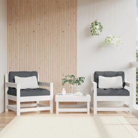 Patio Chairs 2 pcs White Solid Wood Pine