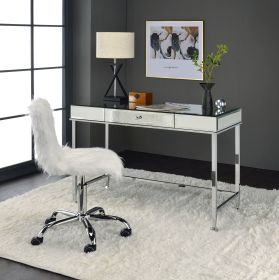 ACME Canine Writing Desk, Mirrored and Chrome Finish 92975