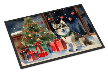 NEW Alaskan Klee Kai Cozy Christmas Doormat Front Door Mat Indoor Outdoor Rugs for Entryway, Non Slip Washable Low Pile, 18H X 27W