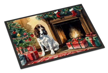 NEW English Springer Spaniel Cozy Christmas Doormat Front Door Mat Indoor Outdoor Rugs for Entryway, Non Slip Washable Low Pile, 18H X 27W