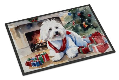 NEW Coton De Tulear Cozy Christmas Doormat Front Door Mat Indoor Outdoor Rugs for Entryway, Non Slip Washable Low Pile, 18H X 27W