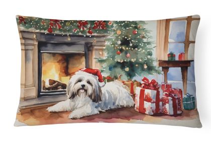 Cozy Christmas Throw Pillow Throw Pillow for Indoor Couch Bed Outdoor Patio Washable, Havanese 2675,12Hx16W