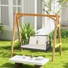 2-Person Outdoor Hanging Chair with Ropes