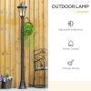 Outsunny 77" Solar Lamp Post Light, Waterproof Aluminum Outdoor Vintage Street Lamp, Motion Activated Sensor PIR, Adjustable Brightness, for Garden