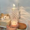 1pc Battery-Powered LED Candle Lamp with Rose Pattern Refraction Halo Projection for Birthday, Wedding