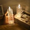 1pc Battery-Powered LED Candle Lamp with Rose Pattern Refraction Halo Projection for Birthday, Wedding