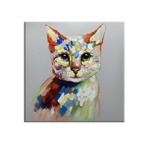 Modern Children Room Decoration Lovely Pet Cat Picture Art Hand-painted Abstract Oil Painting Animal Canvas Wall Art Pieces Modern Children Room Decoration Lovely Pet Cat Picture Art Hand-painted Abstract Oil Painting Animal Canvas Wall Art Pieces